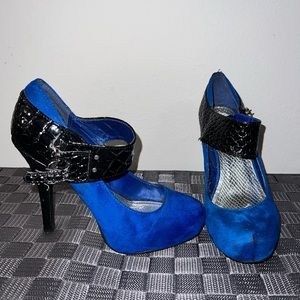 Bamboo Cobalt Suede Women’s High Heels